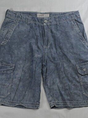 Buckle Vintage 33 x 23" Blue Dye Athletic Fit Cargo Shorts